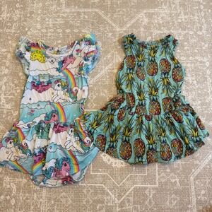 Bums & Roses Bamboo 12-18 Months 2pc Dress Set My Little Pony Pineapple Print